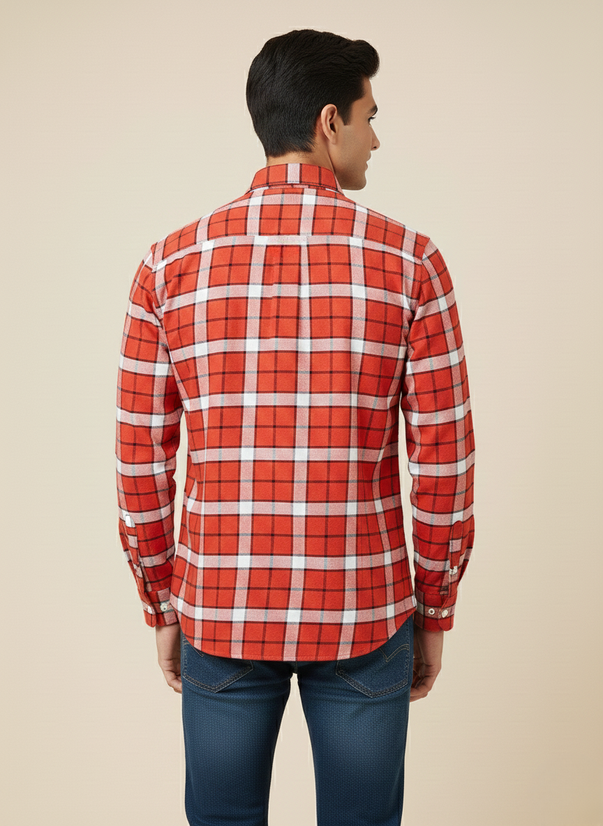 Tommy Hilfiger Red Checked Casual Shirt