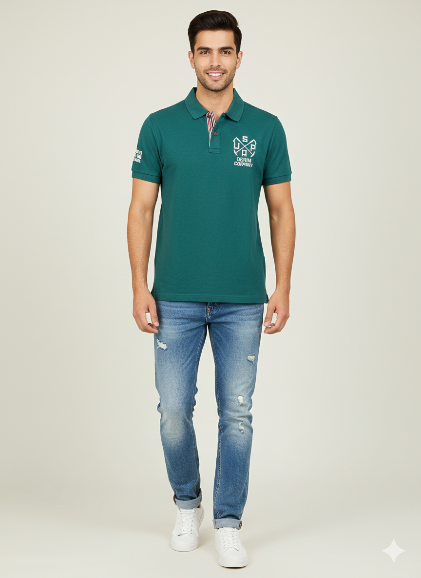 U.S. Polo Assn. Denim Co. Men’s Green Polo T-Shirt