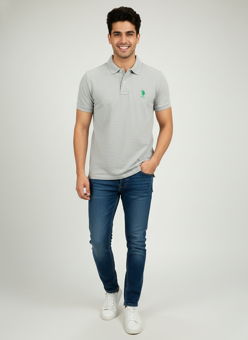 U.S. Polo Assn. Men’s Light Grey Classic Polo T-Shirt
