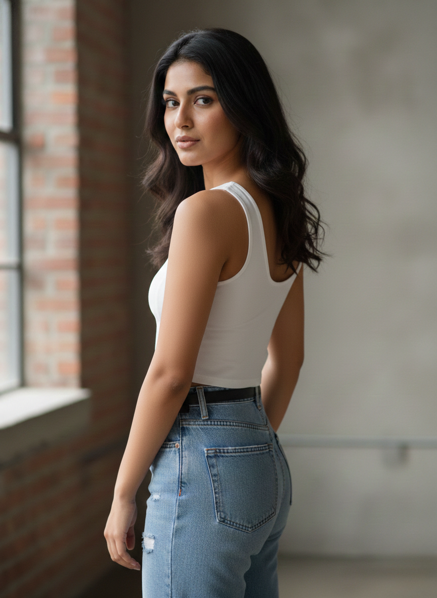 Levi’s Women’s White Ribbed Square-Neck Corset Crop Top