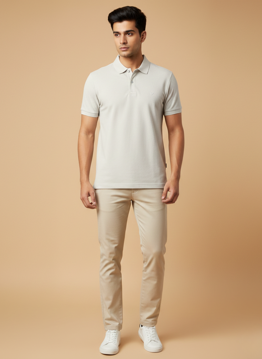 Blackberrys Men’s White Solid Polo T-Shirt | TechPro Cotton