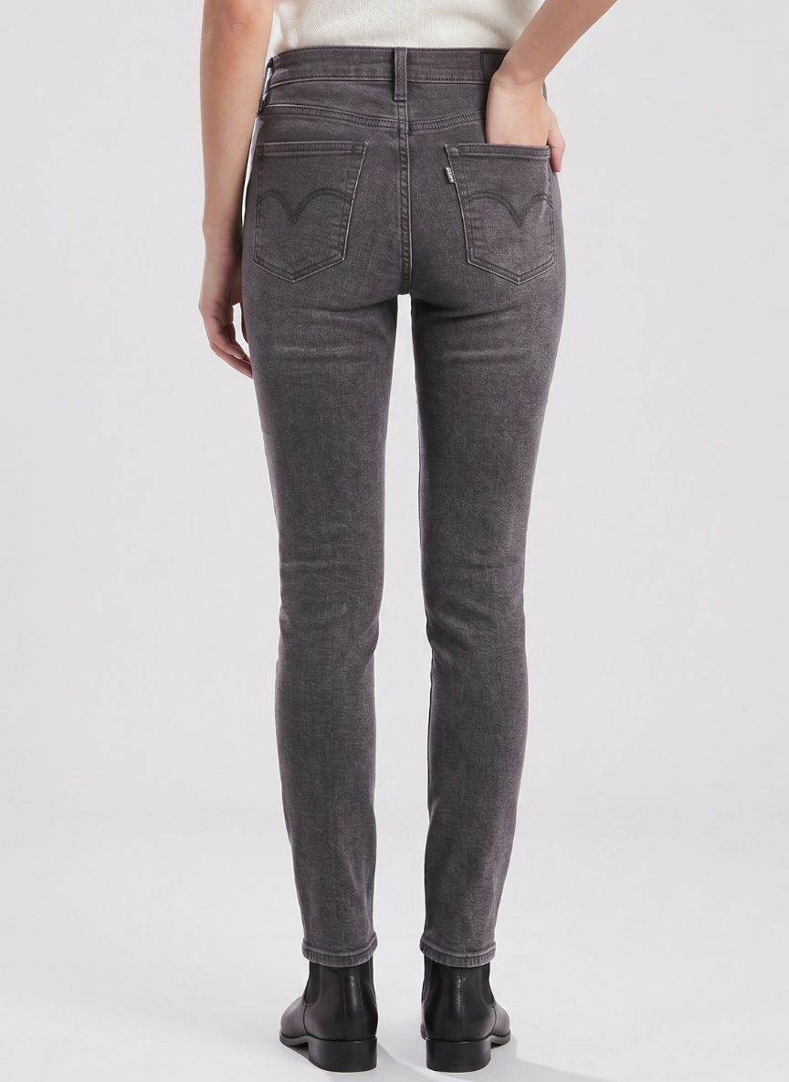 Levi's 710 Super Skinny Mid-Rise Women Jeans in Fade Grey