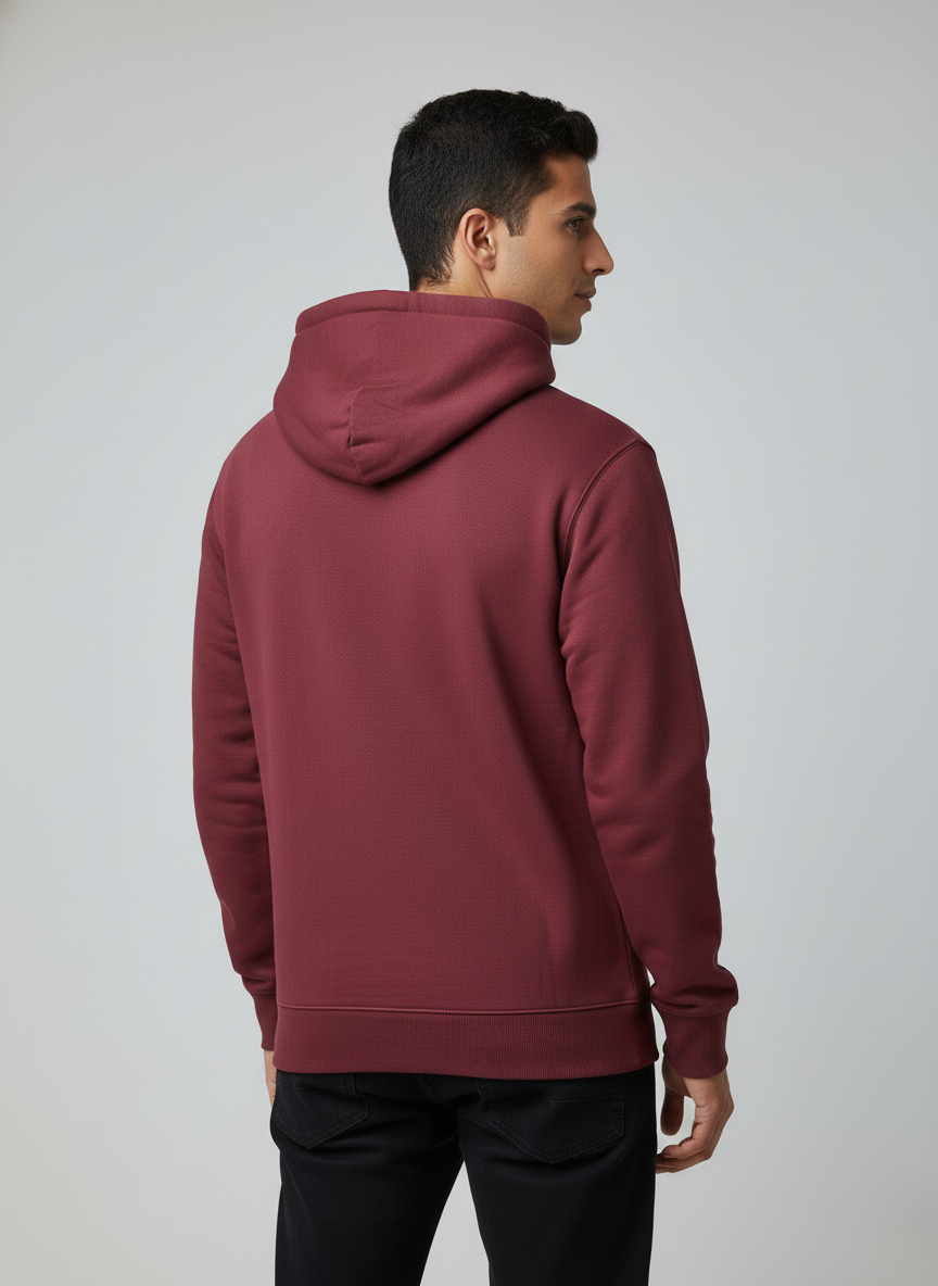 GANT Men’s Maroon Zip-Up Hooded Sweatshirt