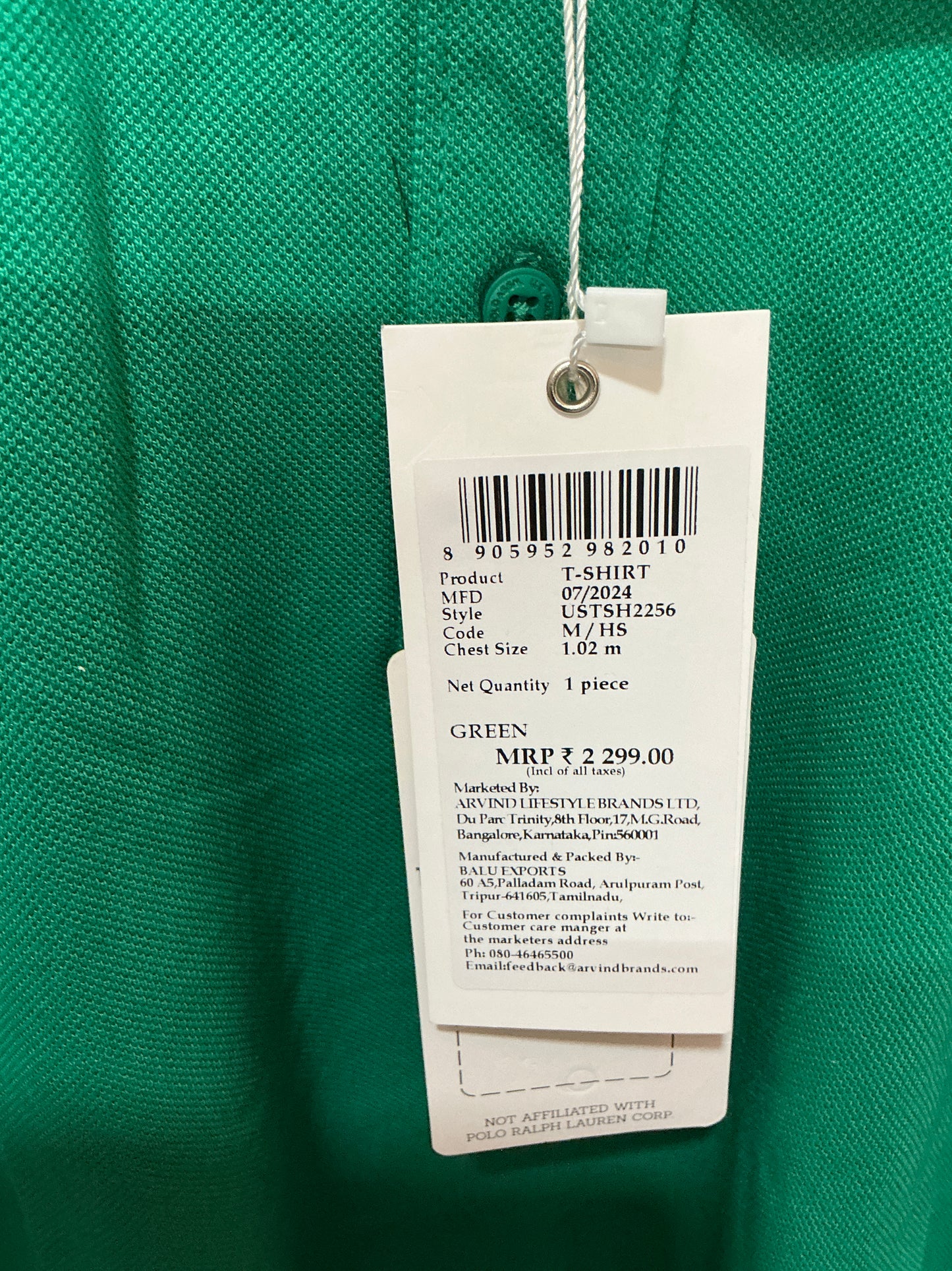 U.S. Polo Assn. Men’s Green Solid Polo T-Shirt with Shoulder Stripe Detail | Cotton Regular Fit