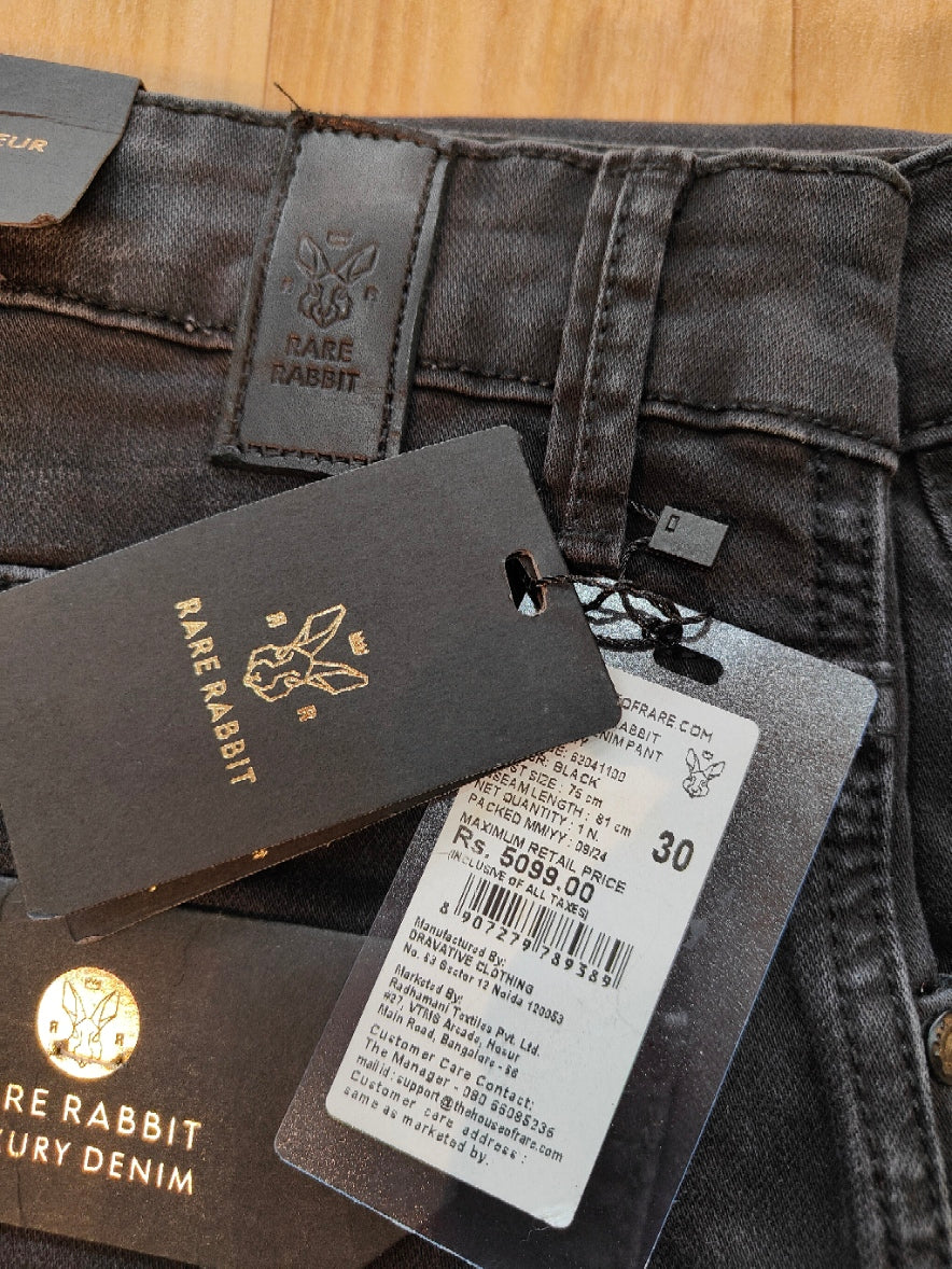 Rare Rabbit Men's Luxury Jeans (Black)