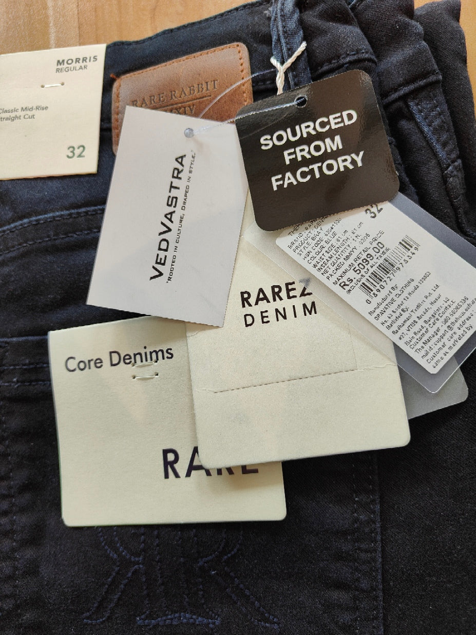 Rare Rabbit Men’s Luxury Jeans (Navy Blue)