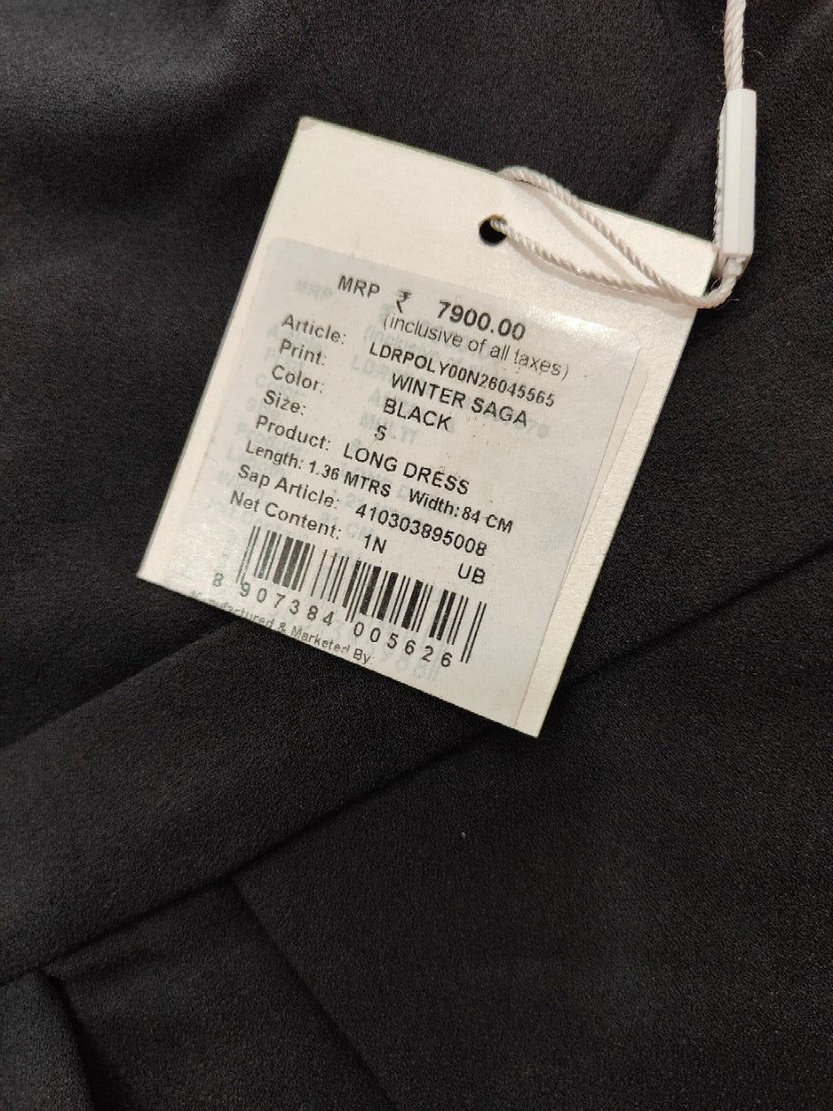 Women Black Strapless Long Dress By label by Ritu Kumar