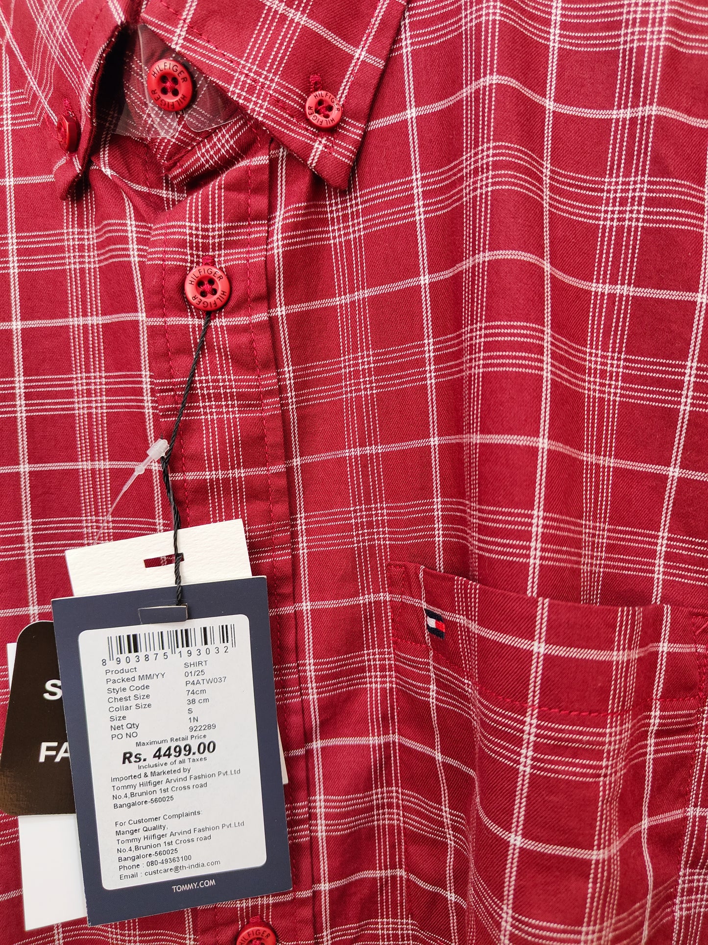 Tommy Hilfiger Men's Checked Shirt (Maroon)