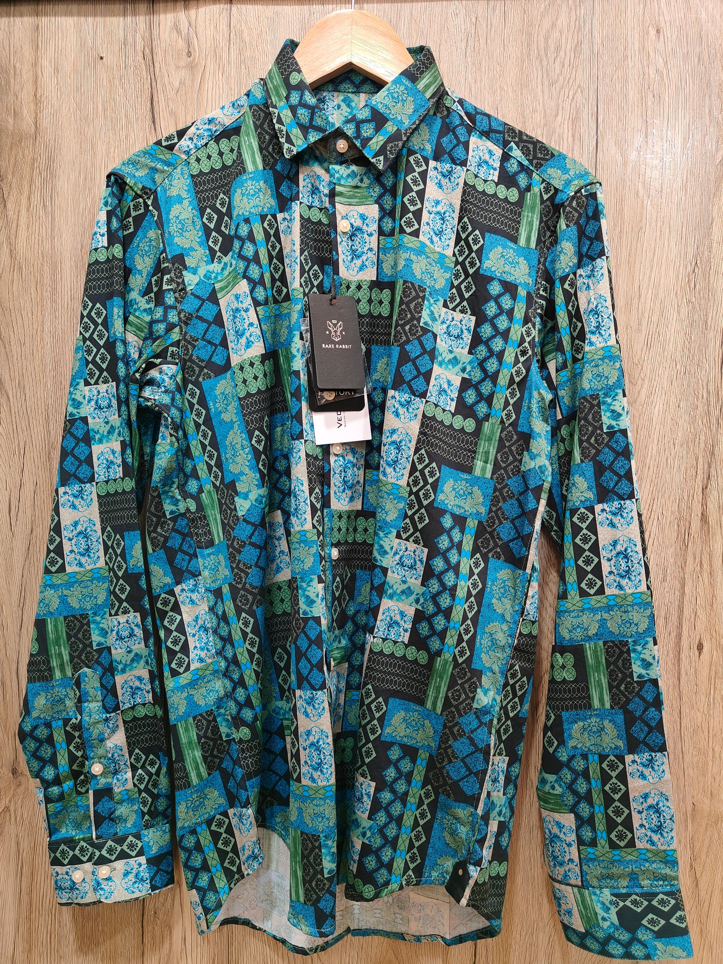 Rare Rabbit Men’s Multicolor Geometric Printed Shirt