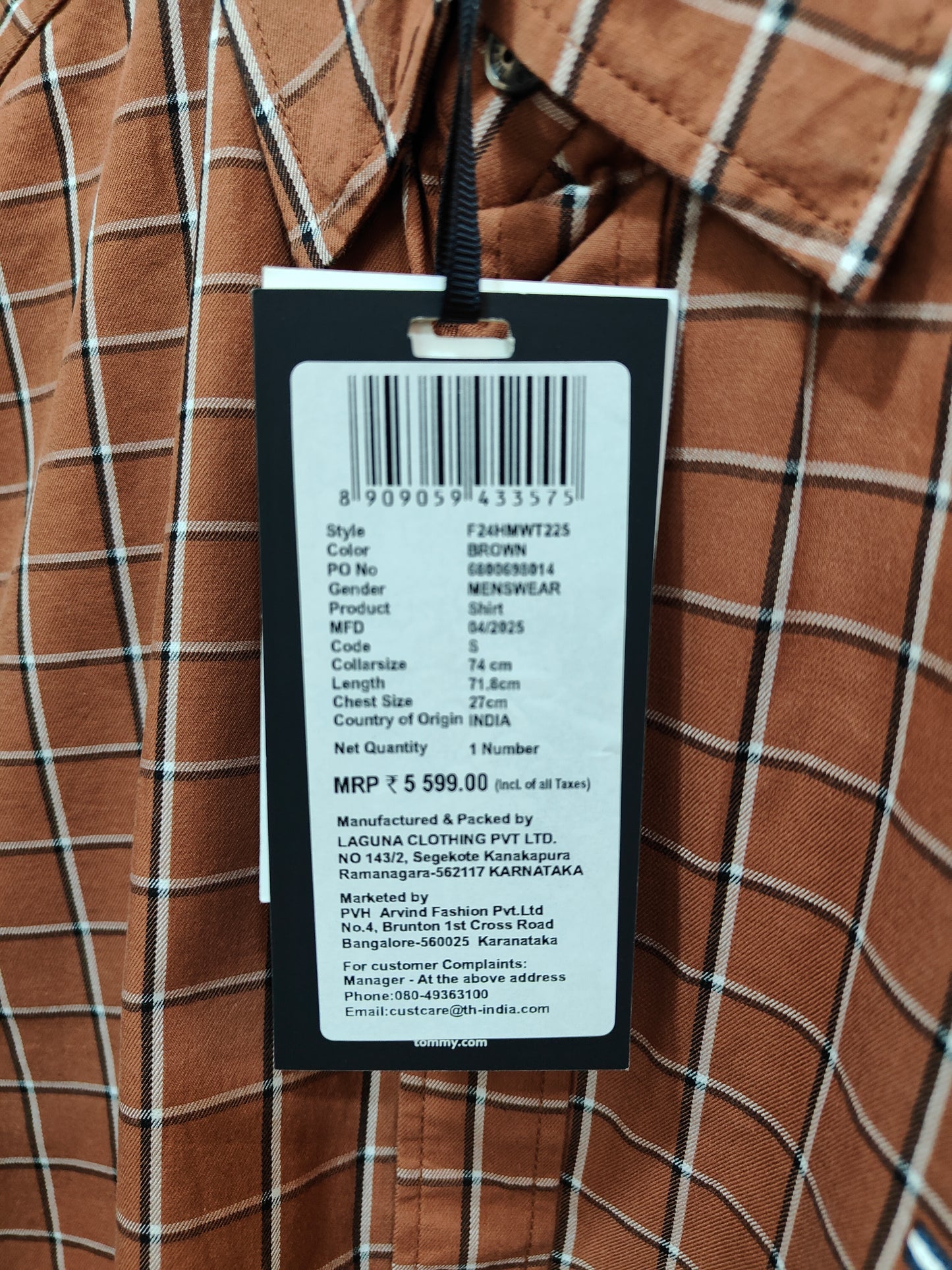 Tommy Hilfiger Brown Checked Casual Shirt