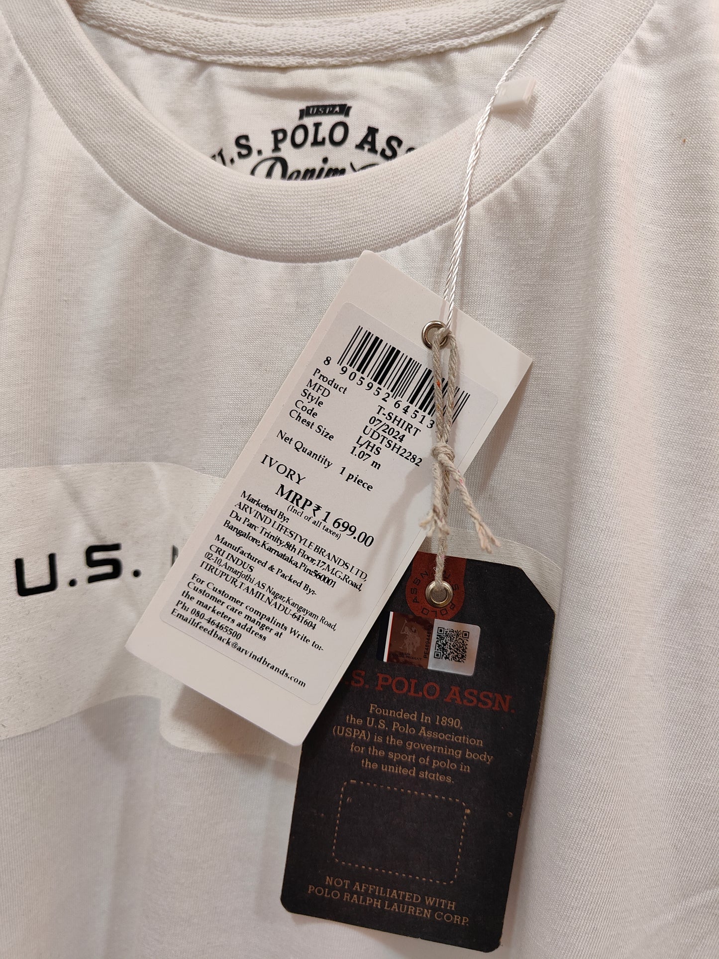 U.S. Polo Assn. Men's T-Shirt (WHITE)