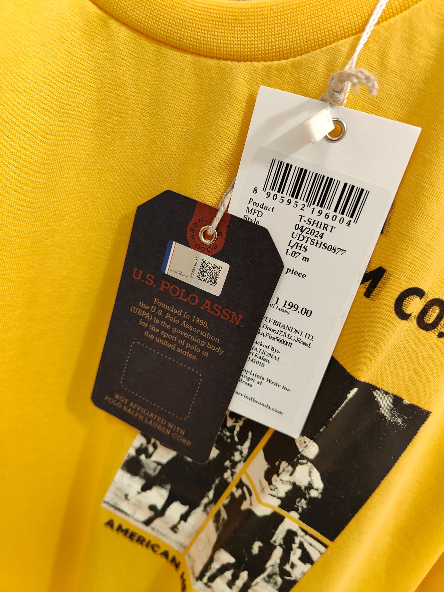 U.S.Polo Assn. Men's Yellow Graphic Heritage Print T-Shirt (YELLOW)