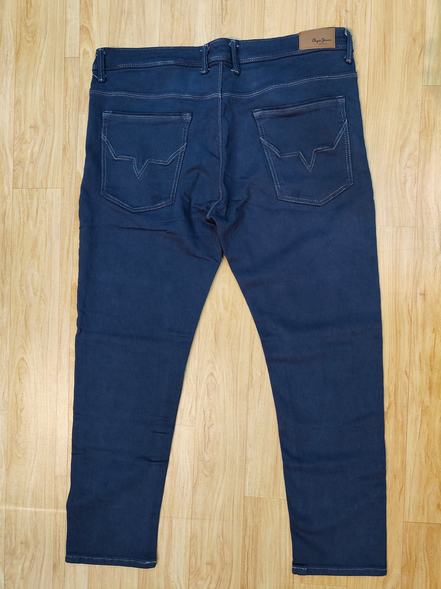 Pepe Jeans London Men's Navy Blue Distressed Slim Fit Denim