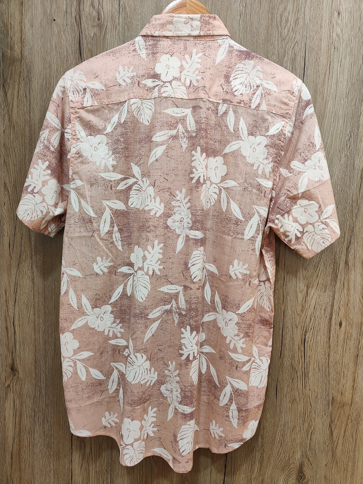 H&M Men's Printed Half sleeve Shirt (Pastel Pink)