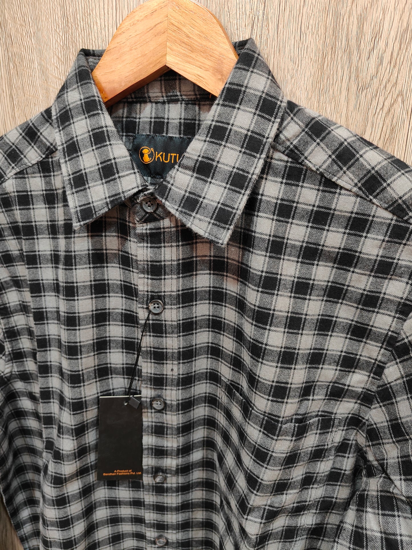 Kutur Men's Black & Grey Checked Shirt – Westside Manufacturer