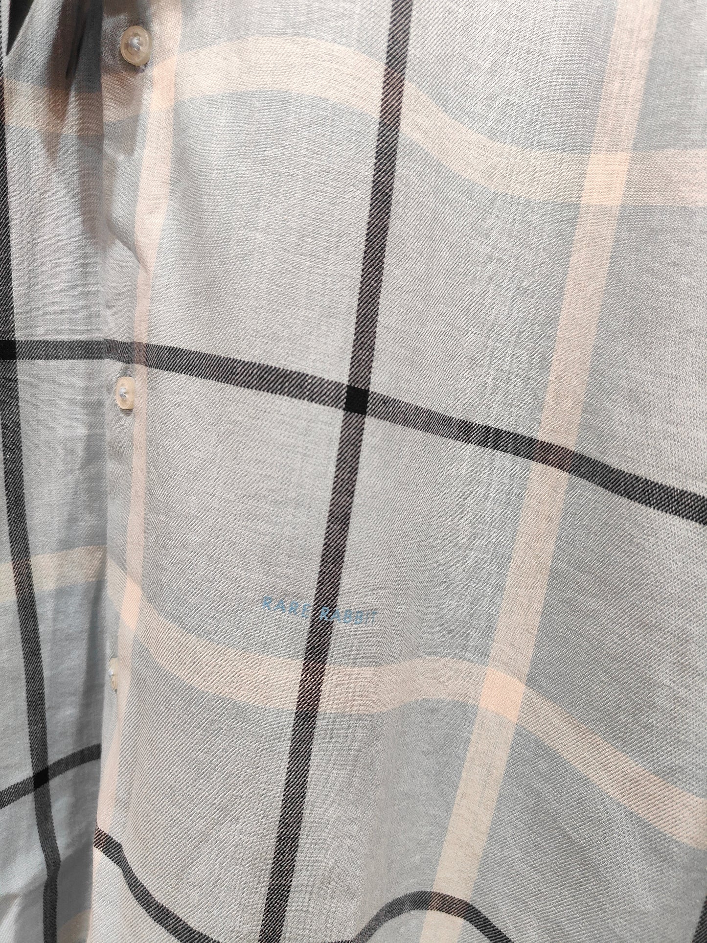 Rare Rabbit Men's Checked Shirt (Light Blue)