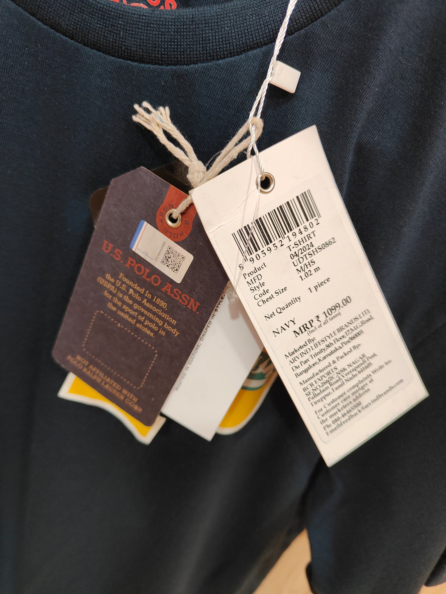 U.S.Polo Assn. Men's T-Shirt with Varsity Logo Print (NAVY)