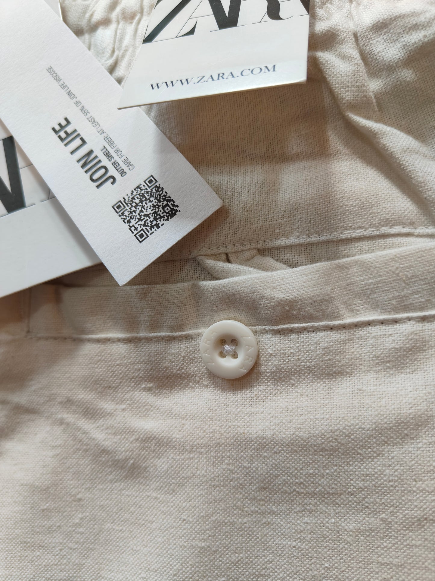 Zara Men's Linen Pants (White)