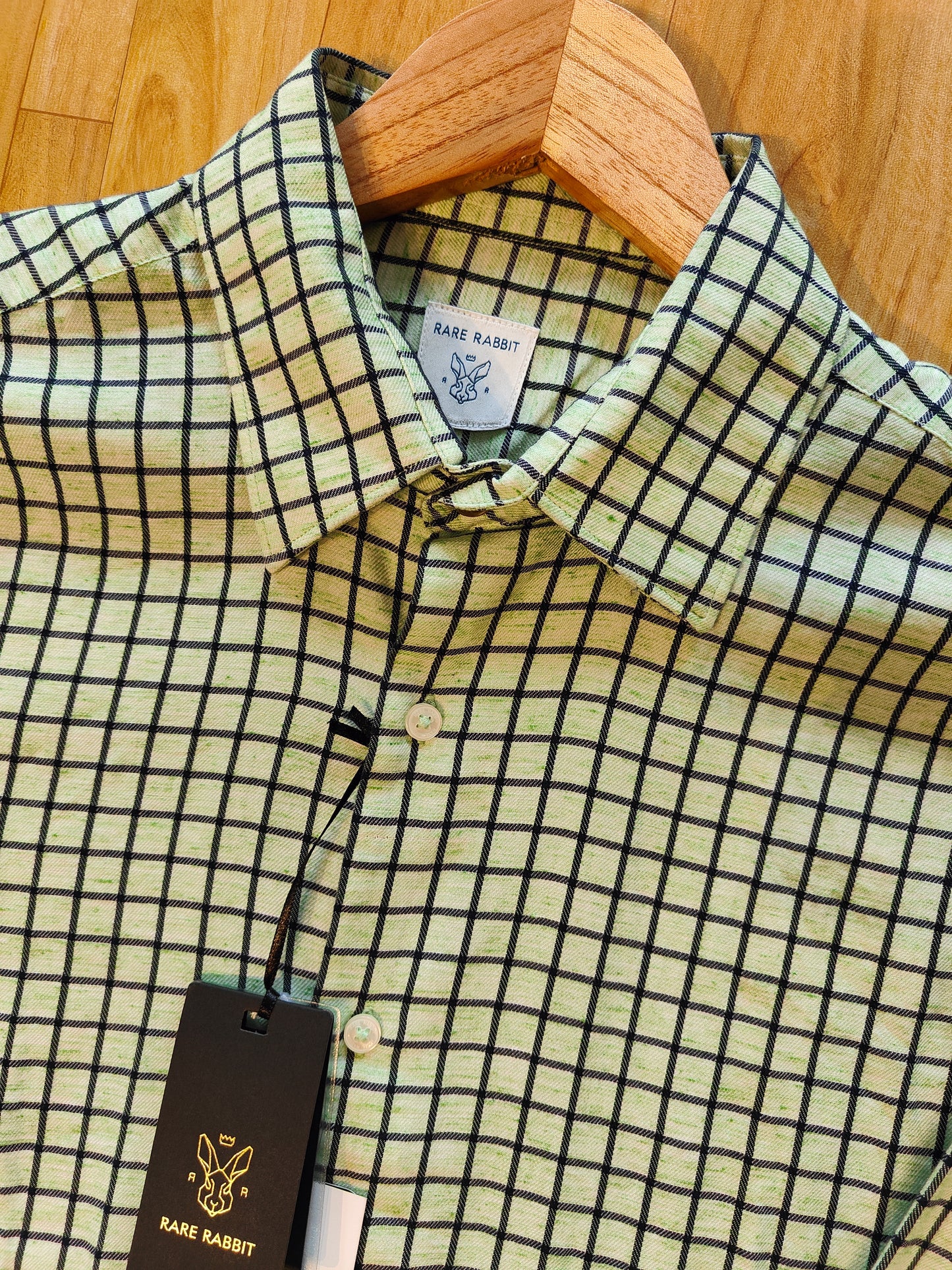 Rare Rabbit Men's Checkered Casual Shirt (Green)