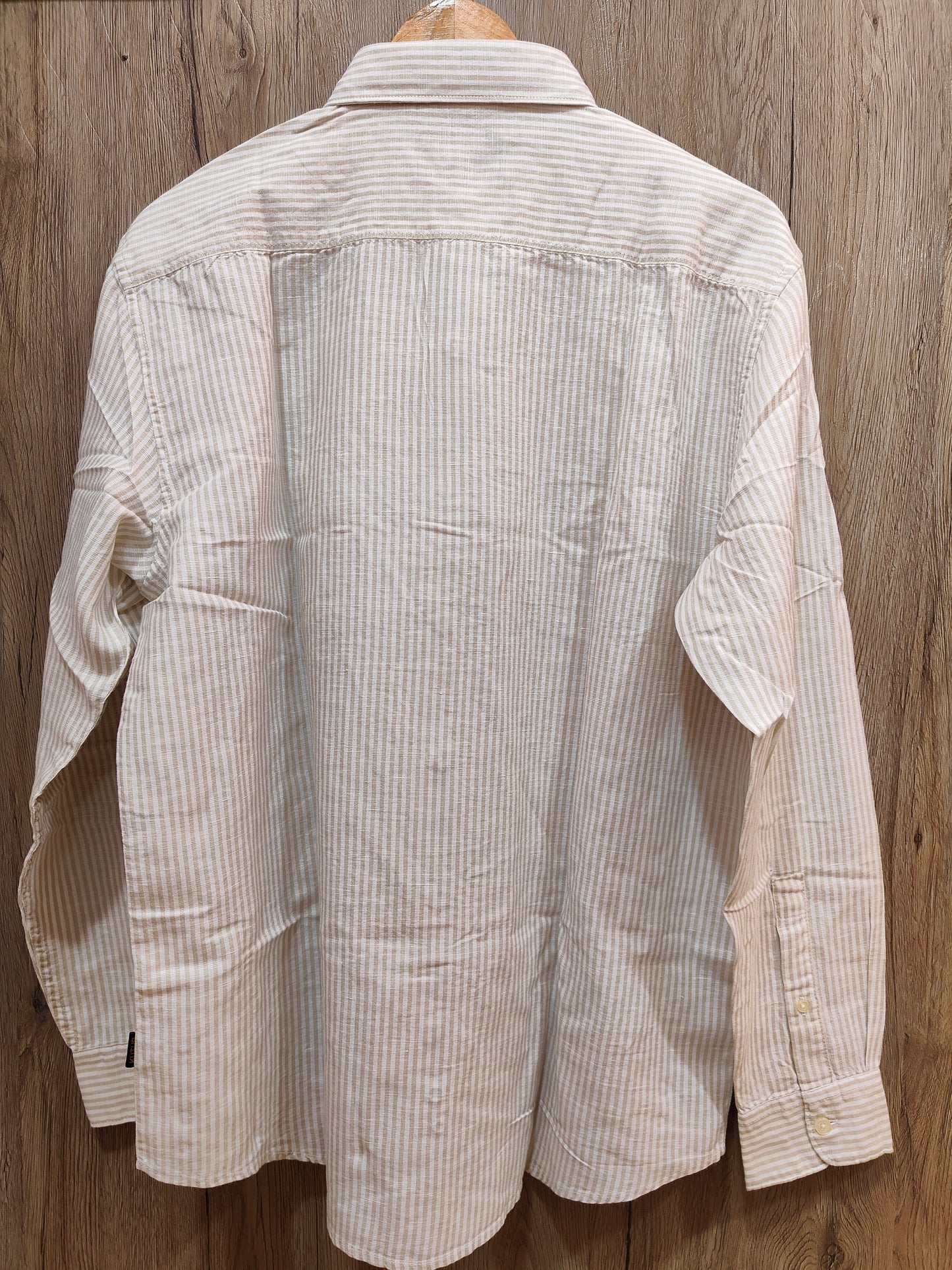 Kutur Men's Beige Pinstripe Cotton Shirt – Westside Manufacturer