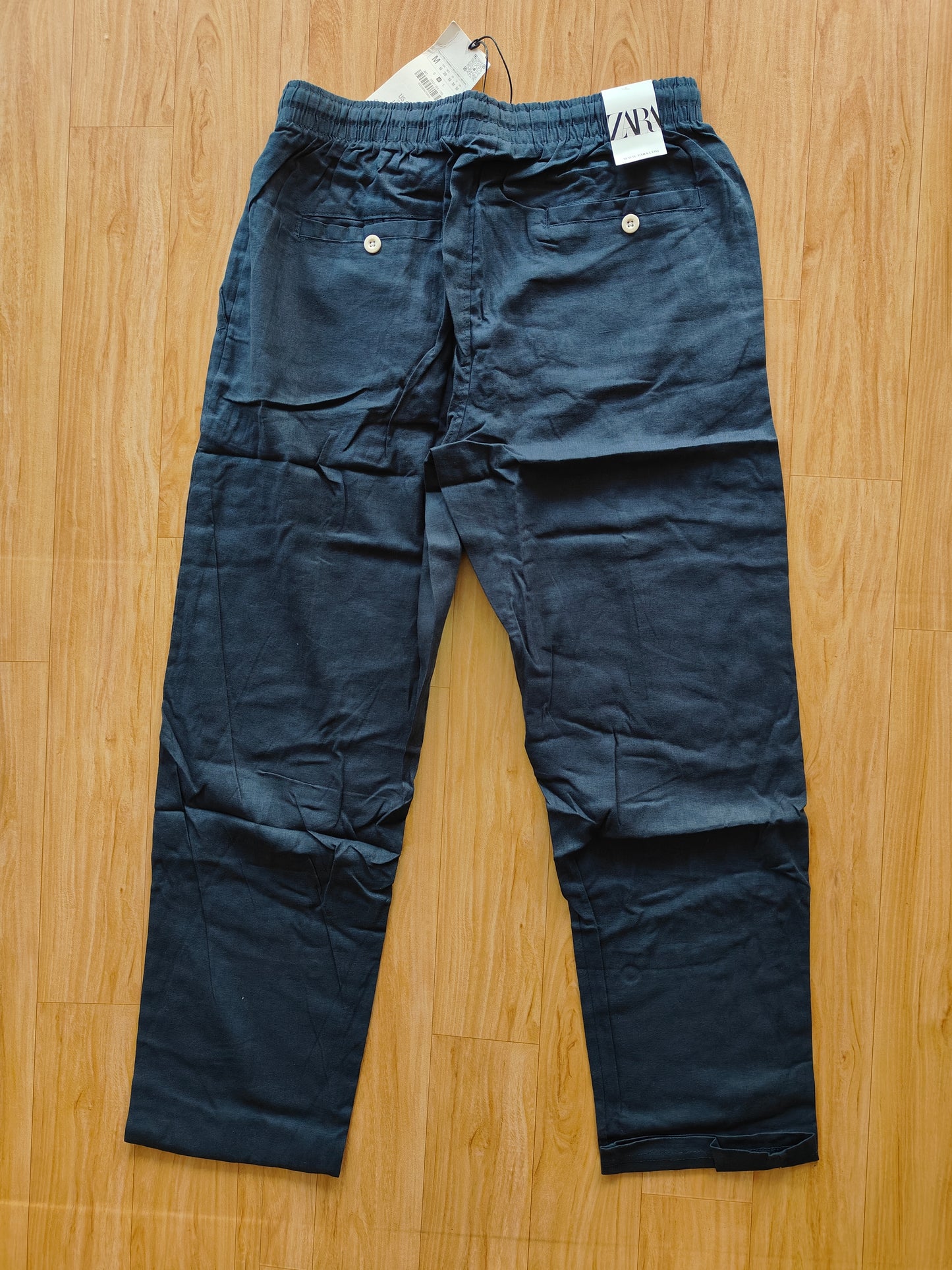 Zara Men's Linen Pants (Navy)