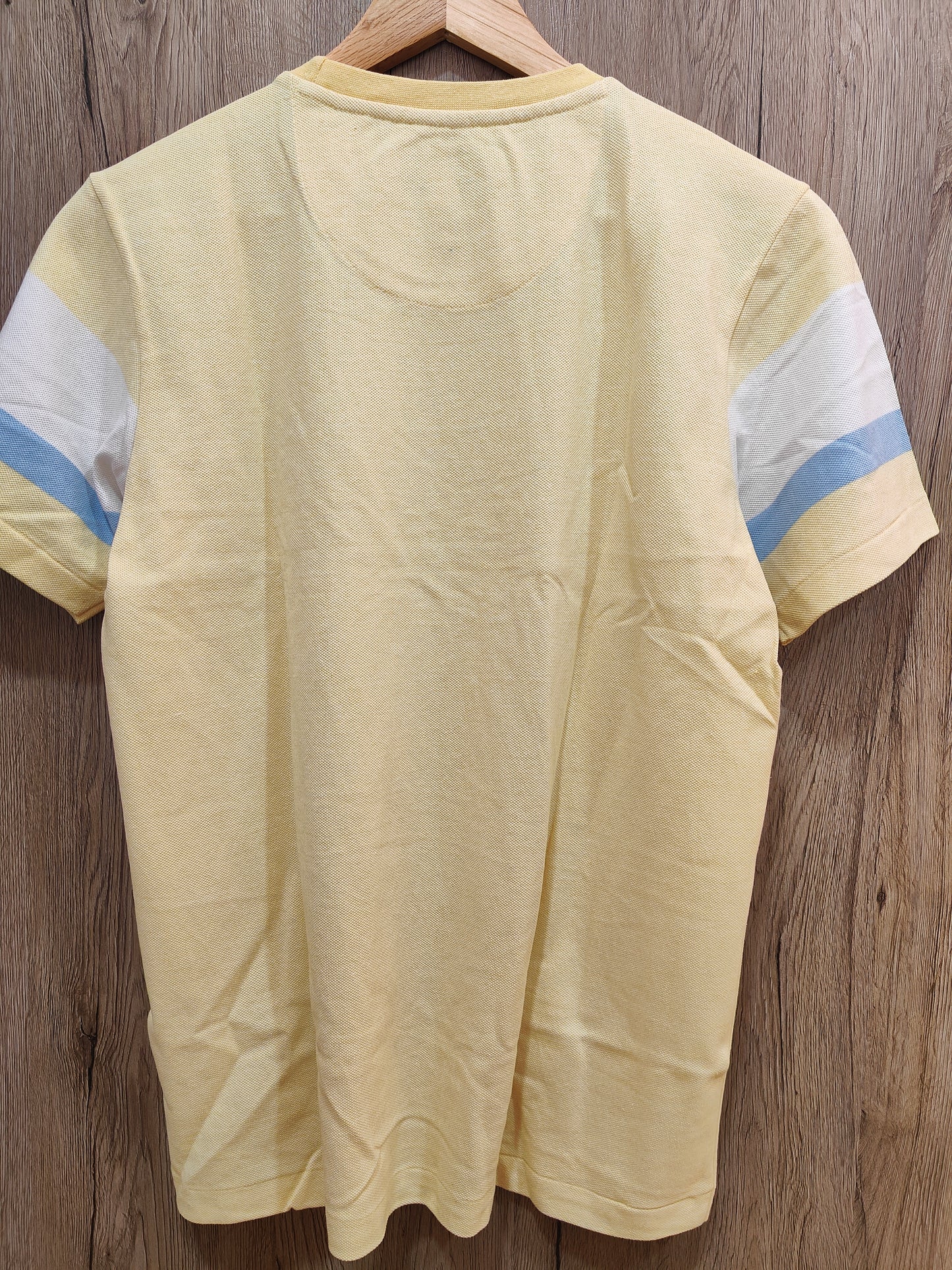 U.S. Polo Assn. Men's Light Yellow Casual T-Shirt with Blue Stripes