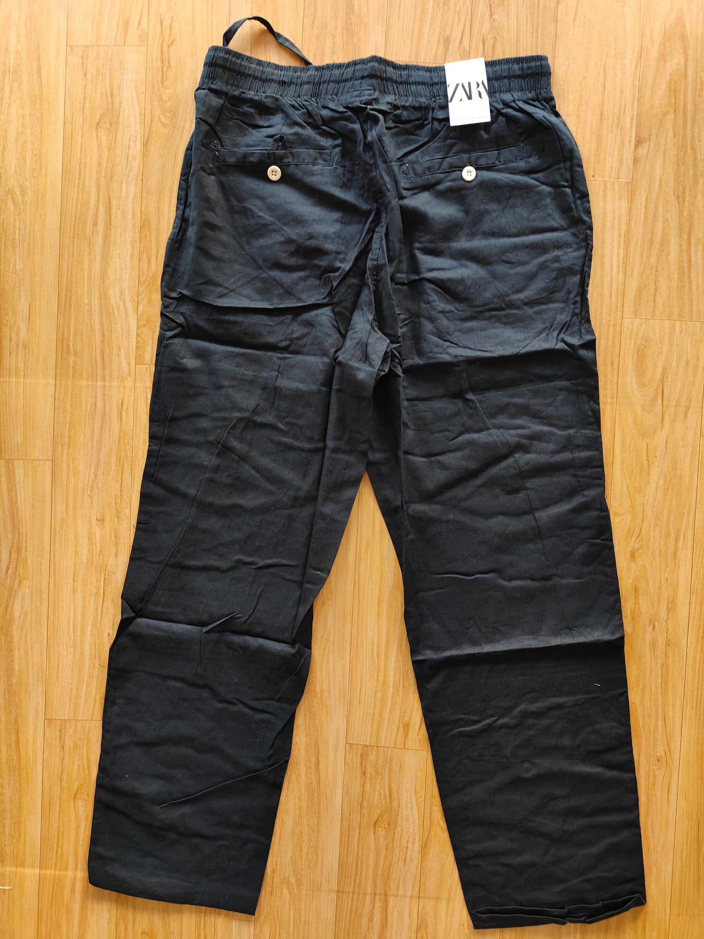 Zara Men's Linen Pants (Black)