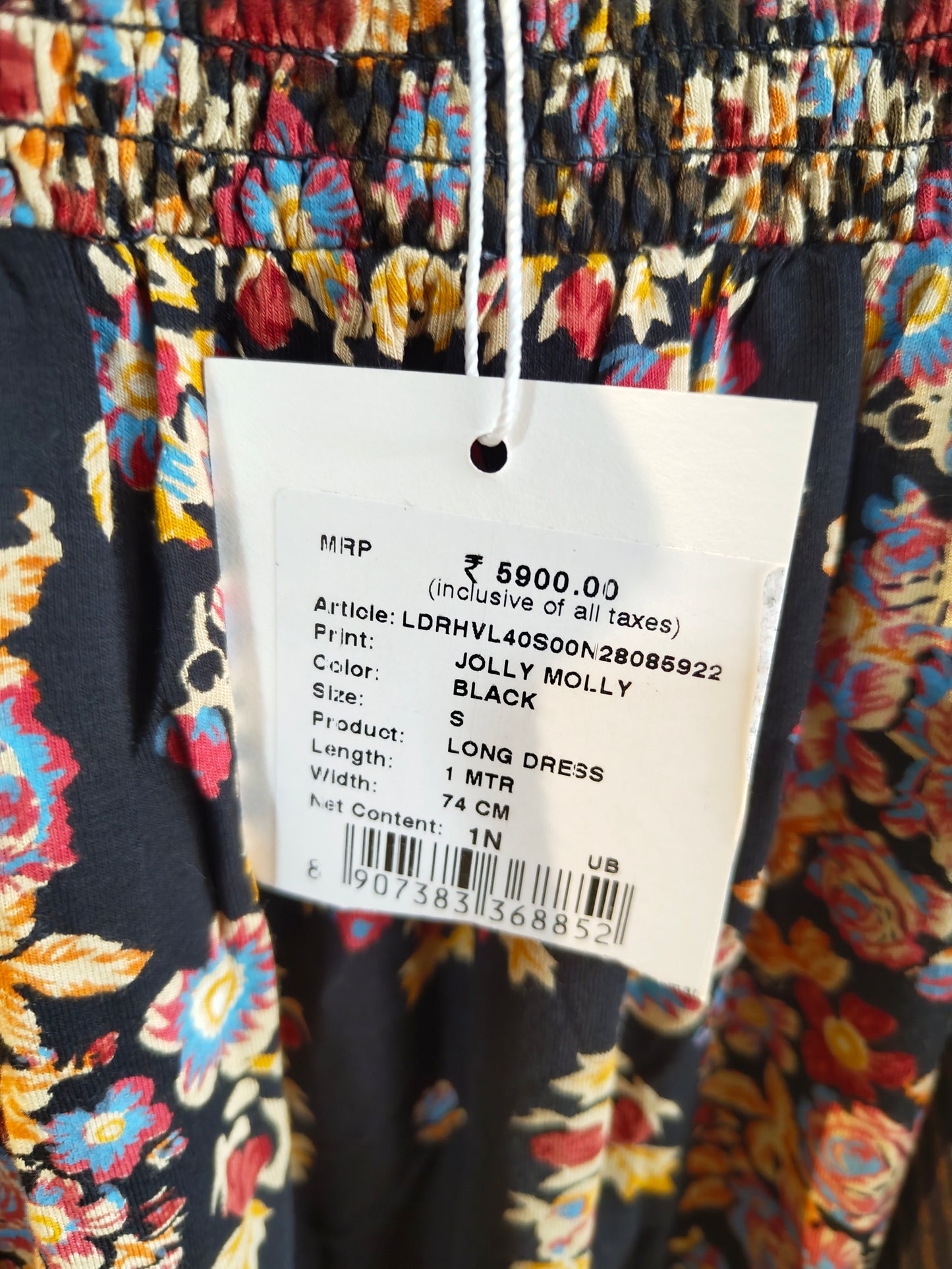 Women's Sleeveless Floral Long Dress with Mixed Pattern Print