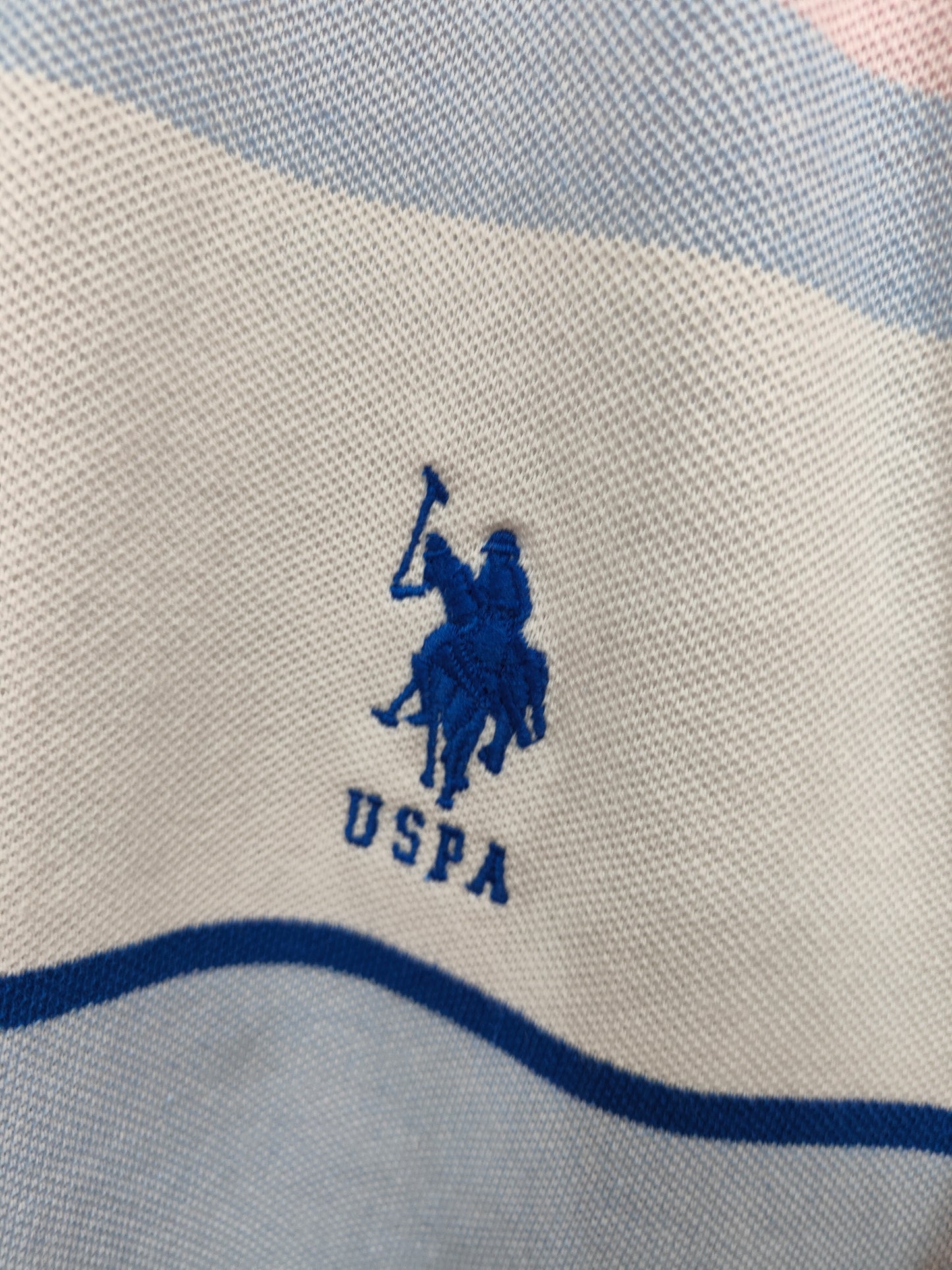 U.S.Polo Assn. Men’s Colorblock T-Shirt(Pastel Pink & Blue Stripes)