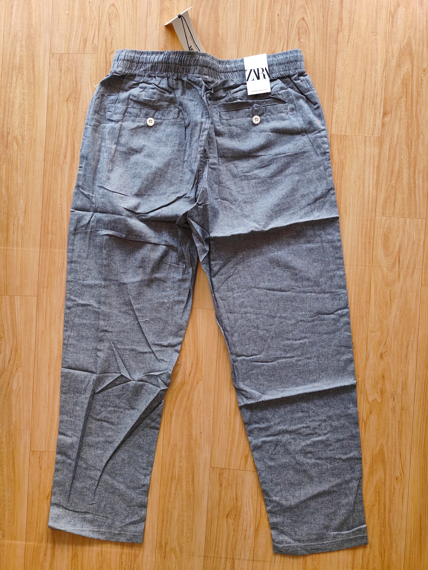 Zara Men's Linen Pants (Grey)