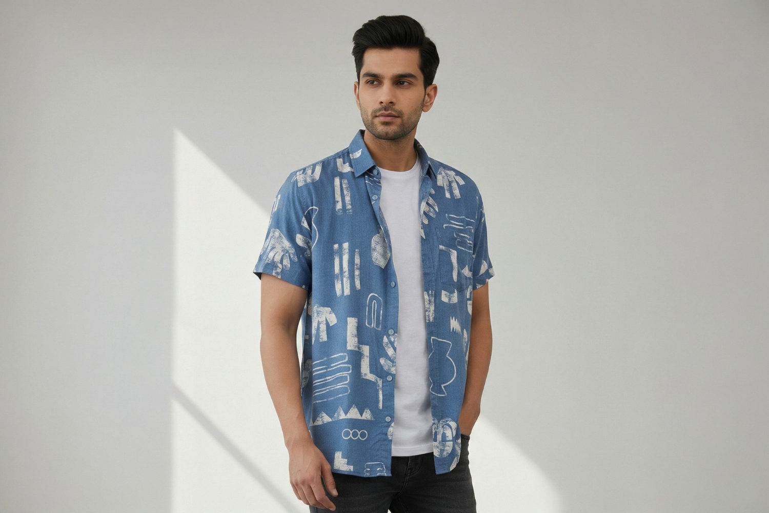 Men’s Half Sleeves Shirt Stylish Casual Wear at Ved Vastra