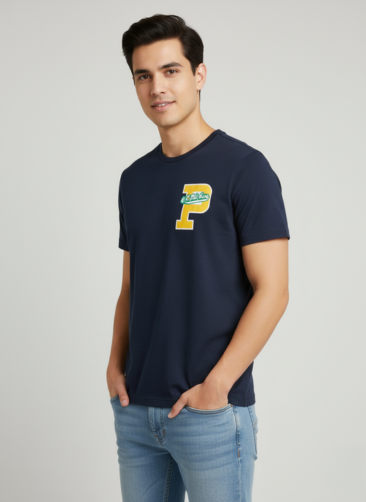 U.S.Polo Assn. Men's T-Shirt with Varsity Logo Print (NAVY)