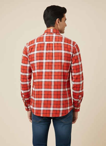Tommy Hilfiger Red Checked Casual Shirt