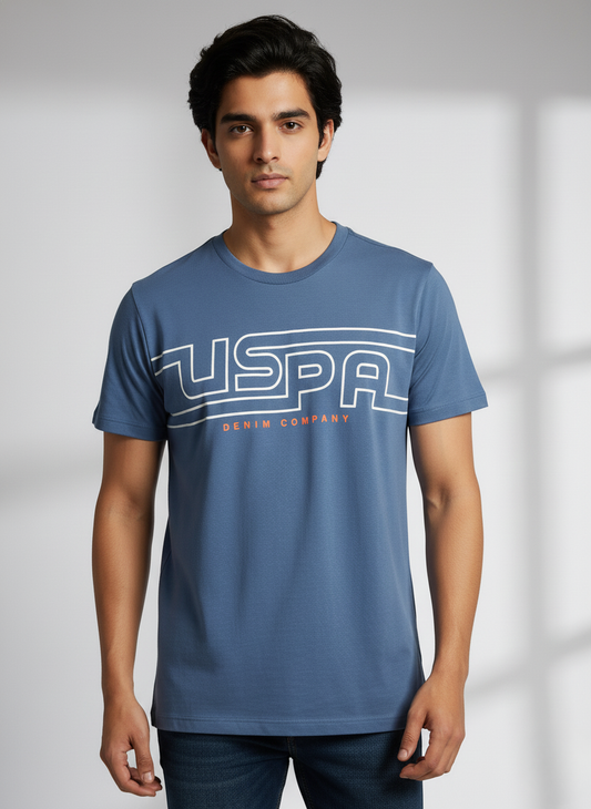 U.S.Polo Assn. Men’s Graphic Print T-Shirt (Blue)