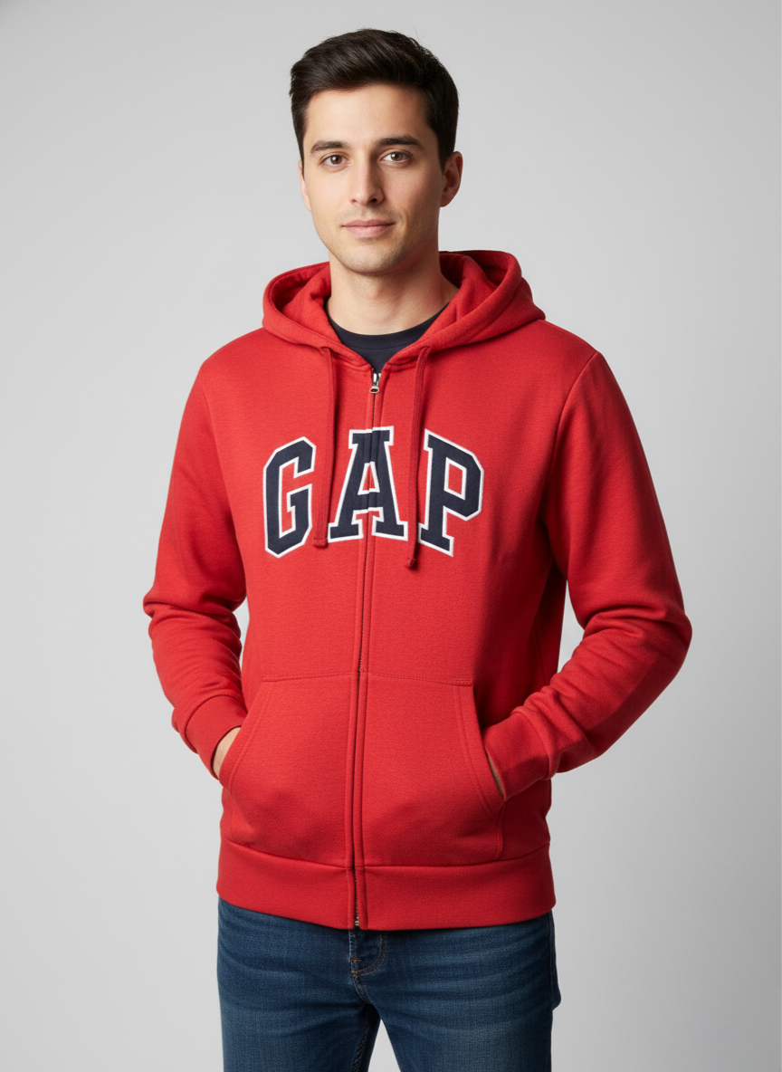 GAP Red Zip-Up Hoodie
