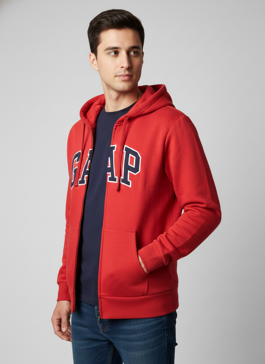 GAP Red Zip-Up Hoodie