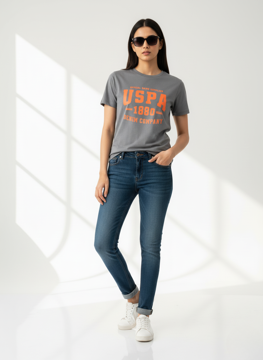 U.S. Polo Assn. Official Game Supplier Printed Men's T-Shirt (Grey)