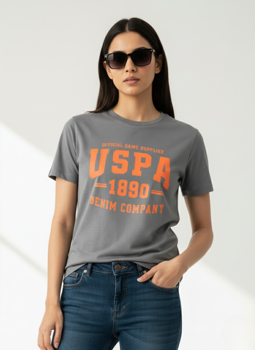 U.S. Polo Assn. Official Game Supplier Printed Men's T-Shirt (Grey)