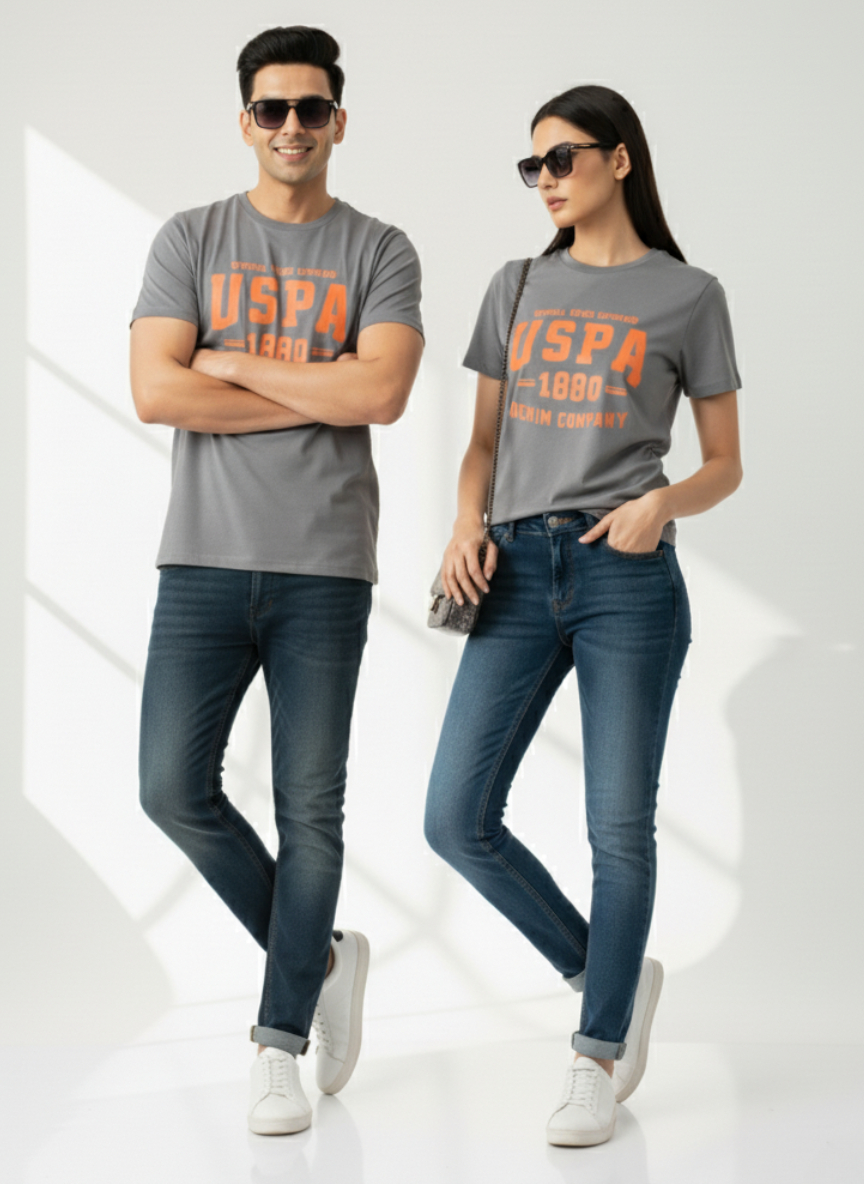 U.S. Polo Assn. Official Game Supplier Printed Men's T-Shirt (Grey)