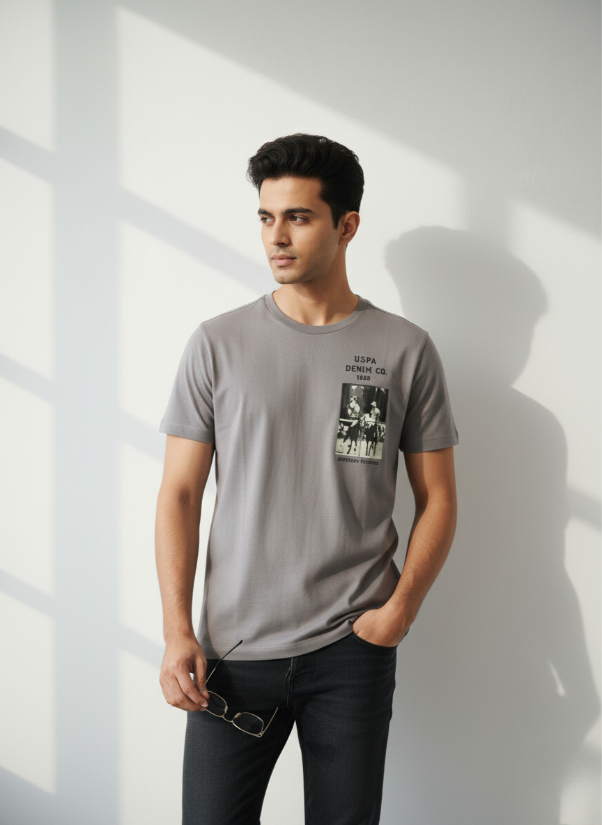 U.S.Polo Assn. Men's Heritage Graphic T-Shirt (Grey)