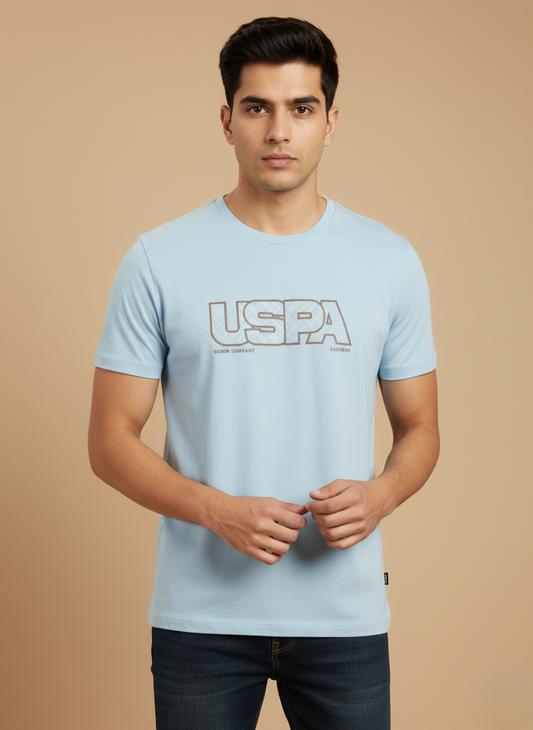 U.S.Polo Assn. Men's Graphic T-shirt (Light Blue)