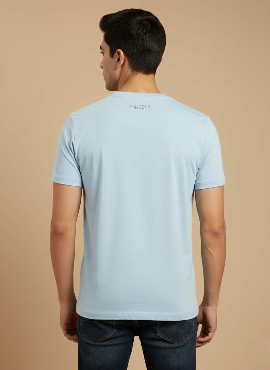 U.S.Polo Assn. Men's Graphic T-shirt (Light Blue)