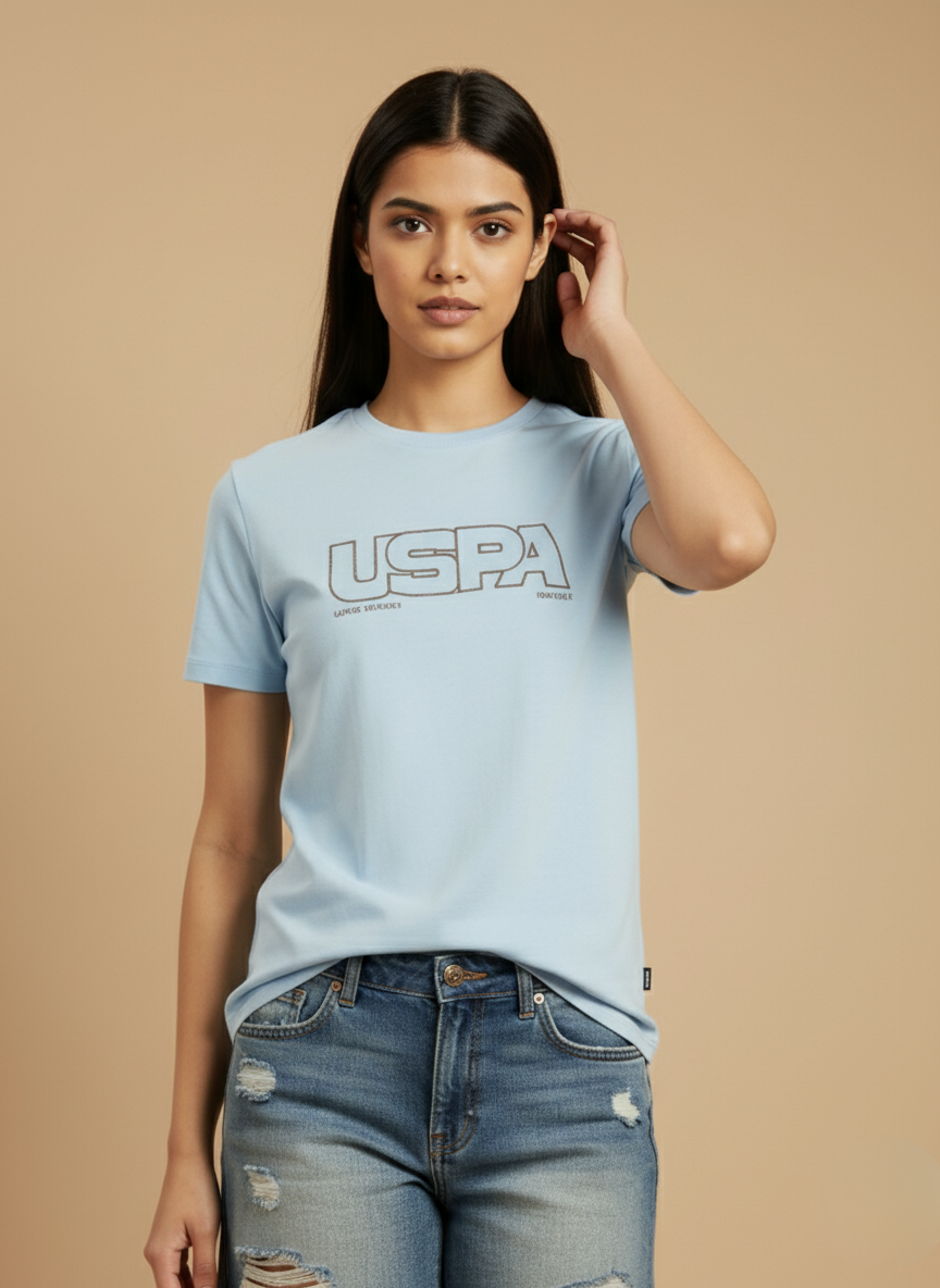 U.S.Polo Assn. Men's Graphic T-shirt (Light Blue)