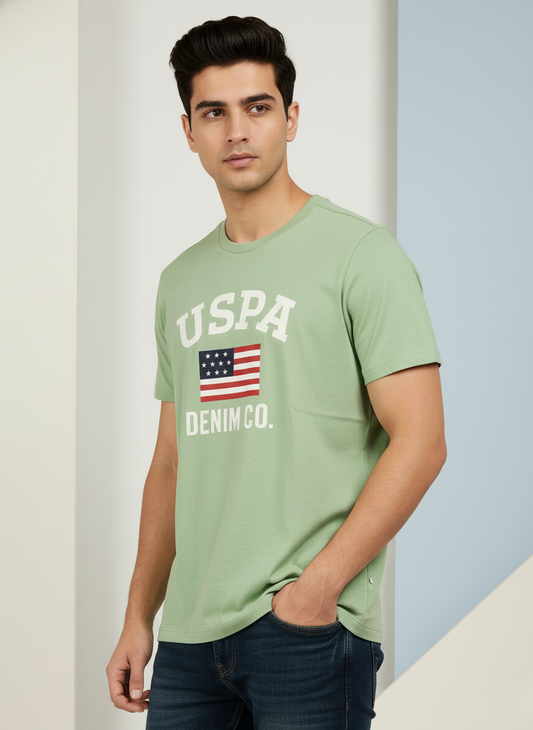 U.S.Polo Assn. Men's Graphic Print T-Shirt (Sea Green)