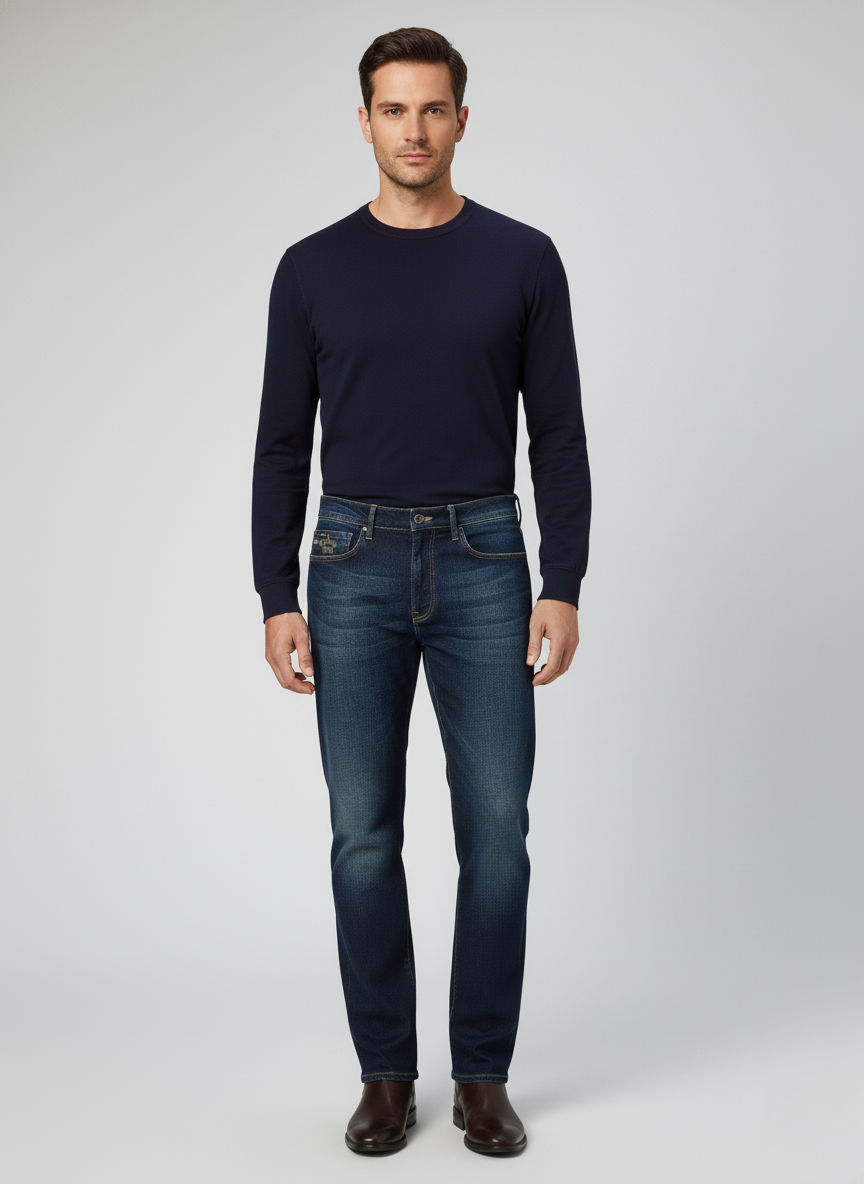 Pepe Jeans London Men's Dark Indigo Hand-Finished Straight Fit Denim