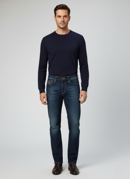 Pepe Jeans London Men's Dark Indigo Hand-Finished Straight Fit Denim