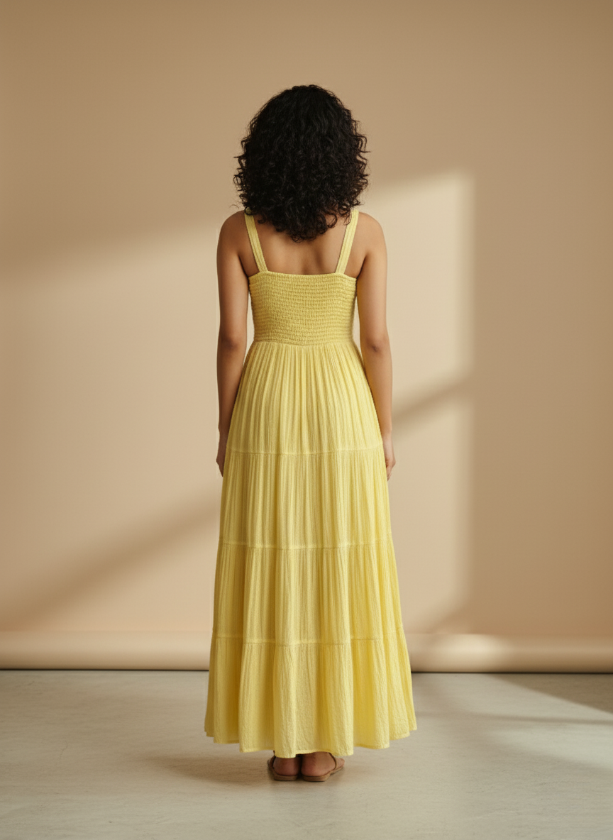 Label by Ritu Kumar Crinkled Cotton Long Dress