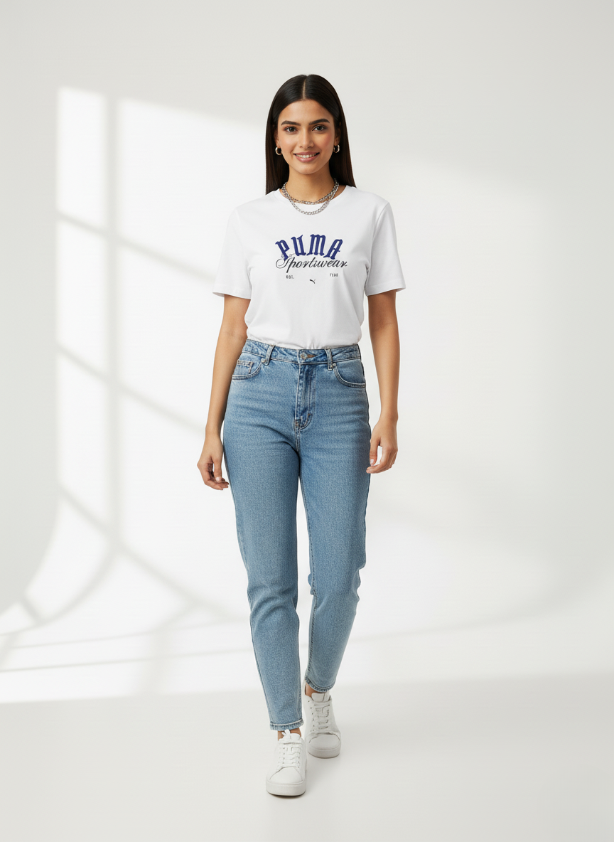 Puma Graphic Men's Sports Wear T-Shirt (WHITE)