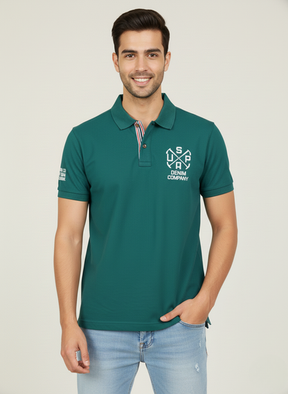 U.S. Polo Assn. Denim Co. Men’s Green Polo T-Shirt