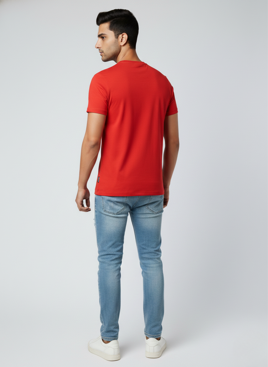 Hugo Boss Men’s Red Tiger Graphic Premium Cotton T-Shirt